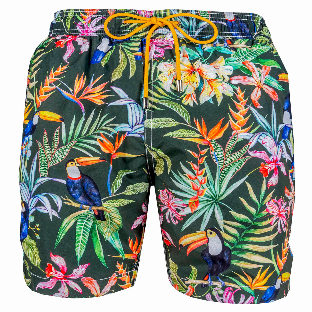 Men Swim trunks | Toucanism Garden Green