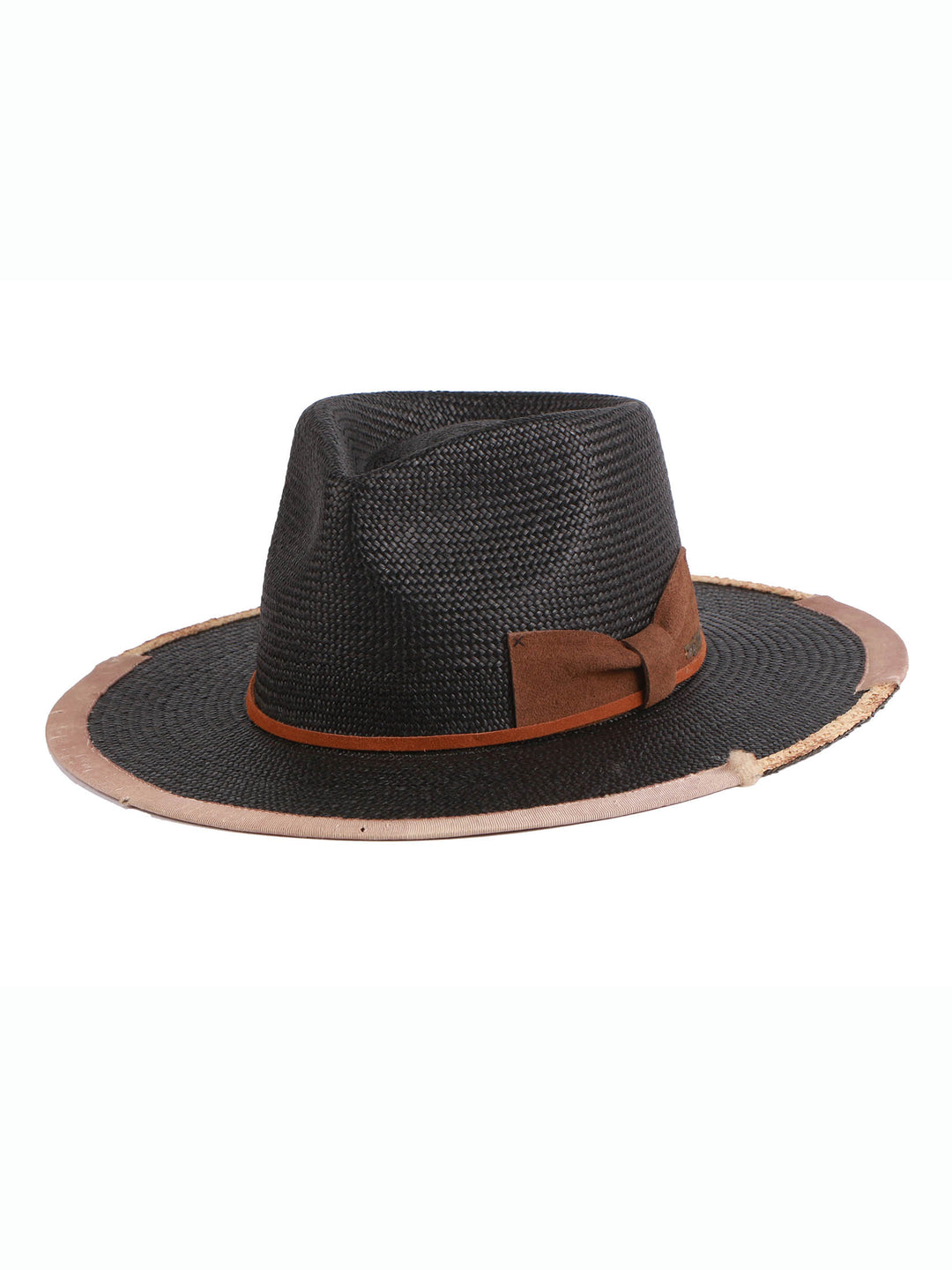 Zafiro – Boho Panama Hat with Leather Trim – Mossant Paris
