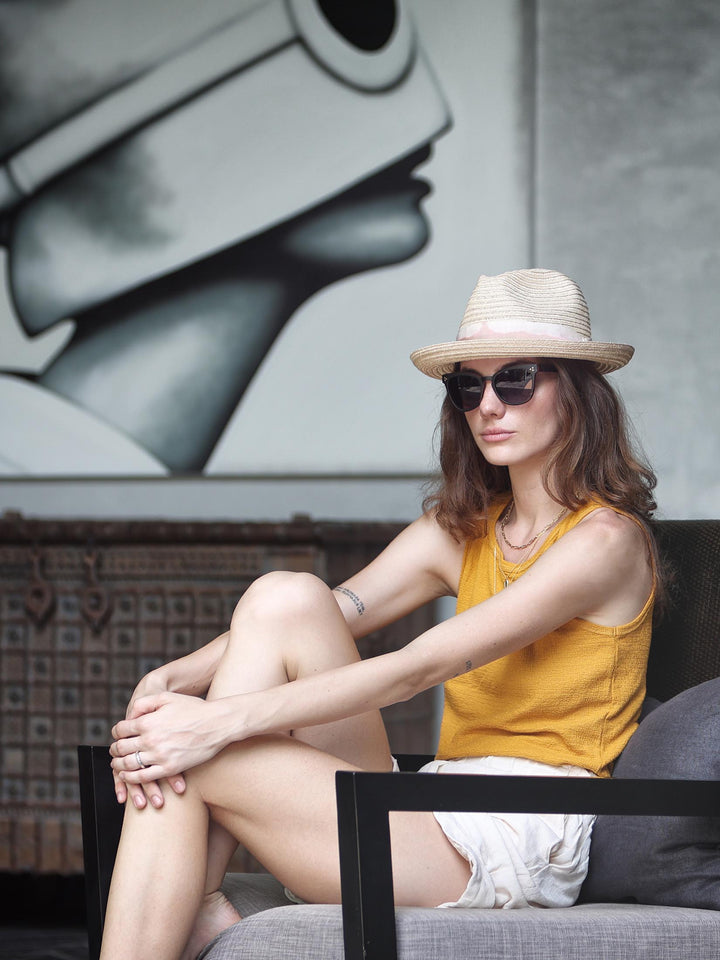 Earl |  Hemp Straw Fedora Hat | Mossant Paris