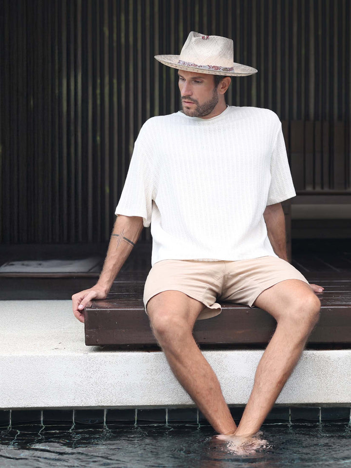 Acoose Bao Straw Fedora Hat – Artisanal Boho Style Hat | Mossant Paris