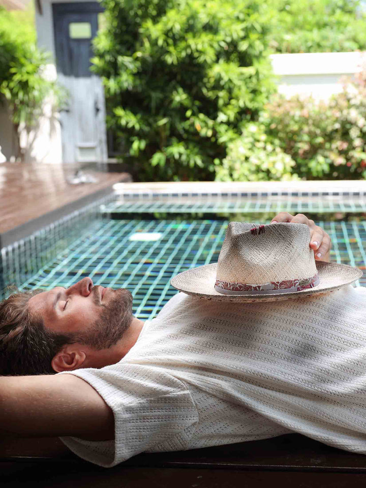 Acoose Bao Straw Fedora Hat – Artisanal Boho Style Hat | Mossant Paris