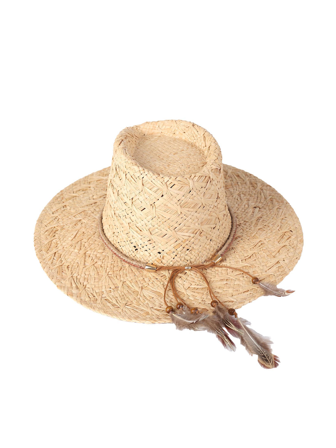 Ululani Fedora – Raffia Straw, Braided Belt & Feathers | Summer Boho