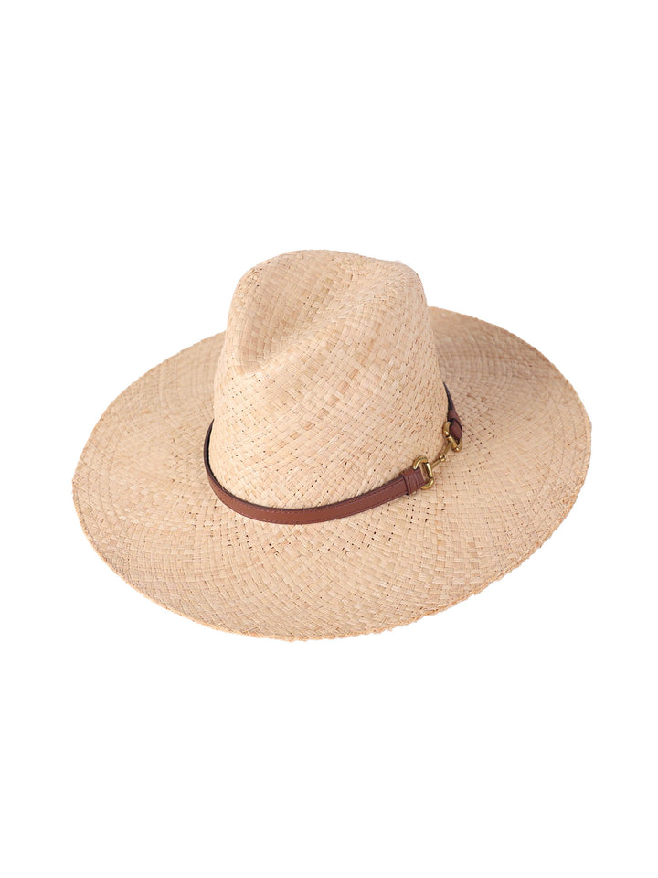 Ummi Raffia Straw Fedora – Vegan Leather Belt & Buckles | Classic Wide Brim