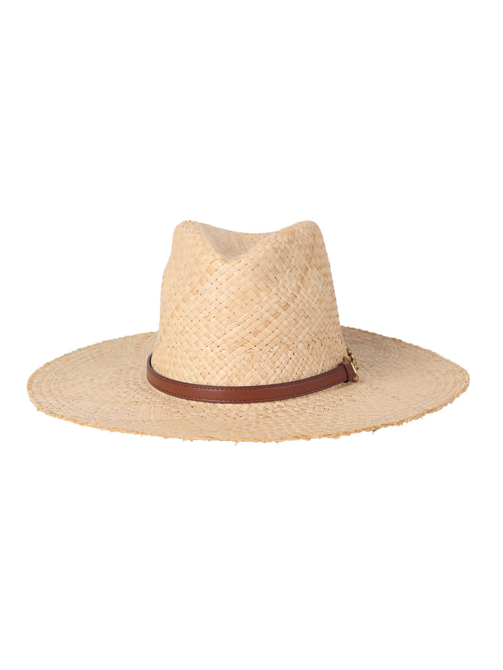 Ummi Raffia Straw Fedora – Vegan Leather Belt & Buckles | Classic Wide Brim