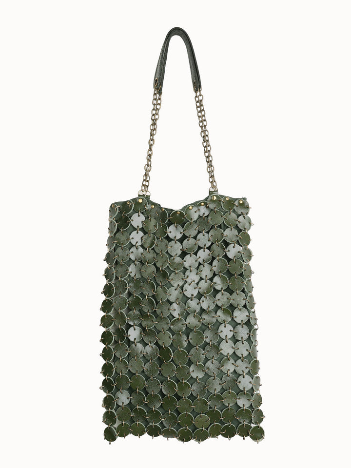 70's dot leather bag | Matt | Brass