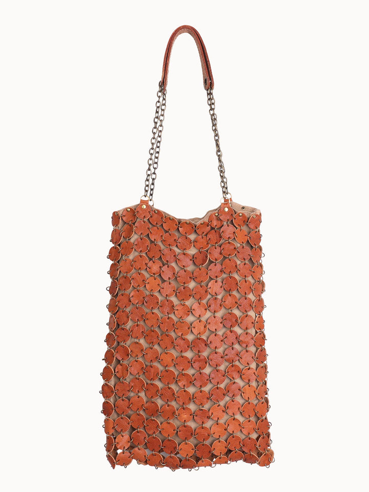 70's dot leather bag | Matt | Brass