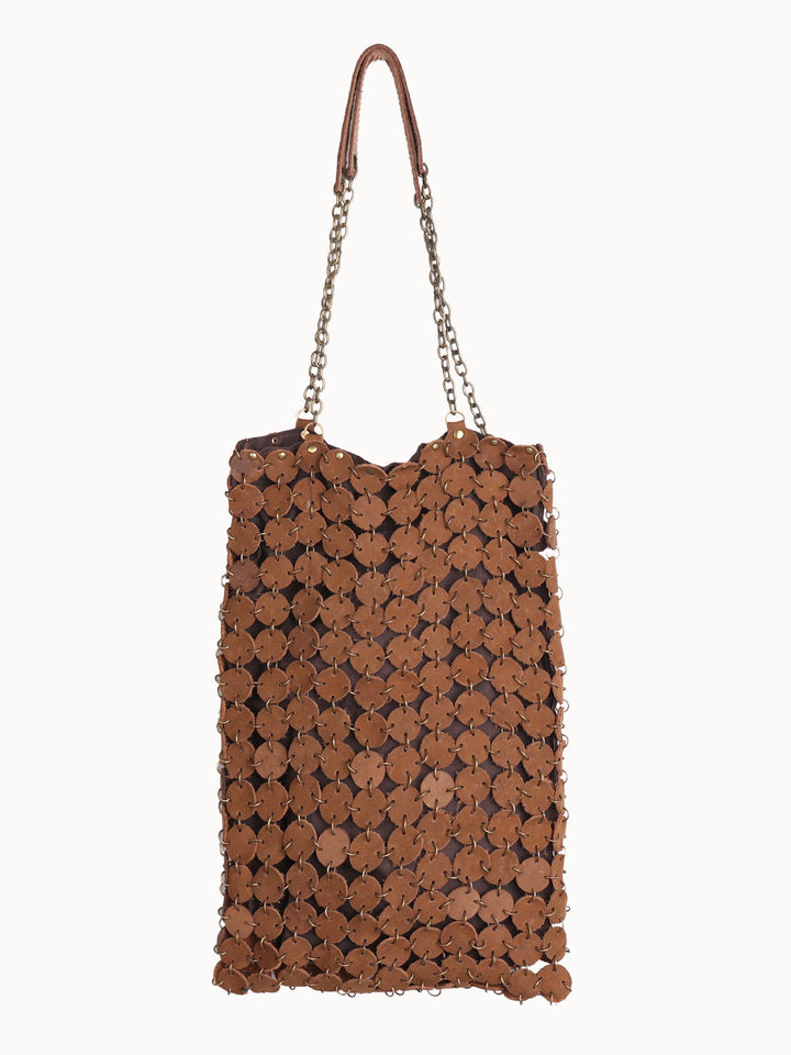 70's dot leather bag | Matt | Brass