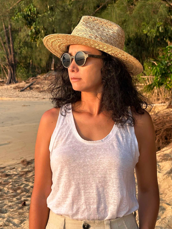 Lavina | Timeless Bao Straw Fedora hat | Mossant Paris