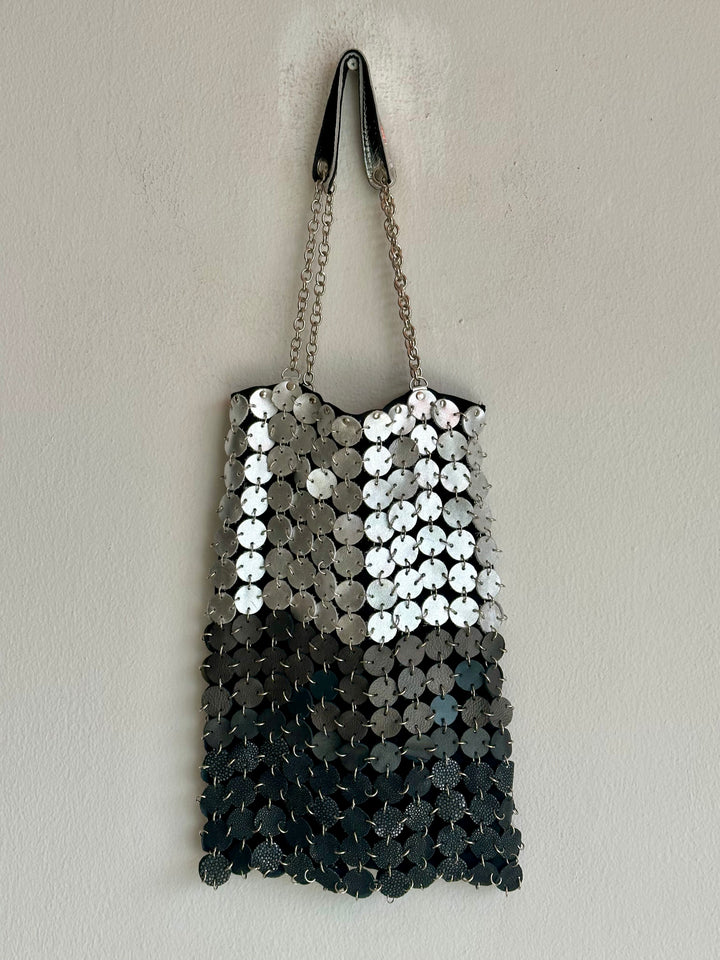 70's dot leather bag | Mix and much leather | Brass & Nickel
