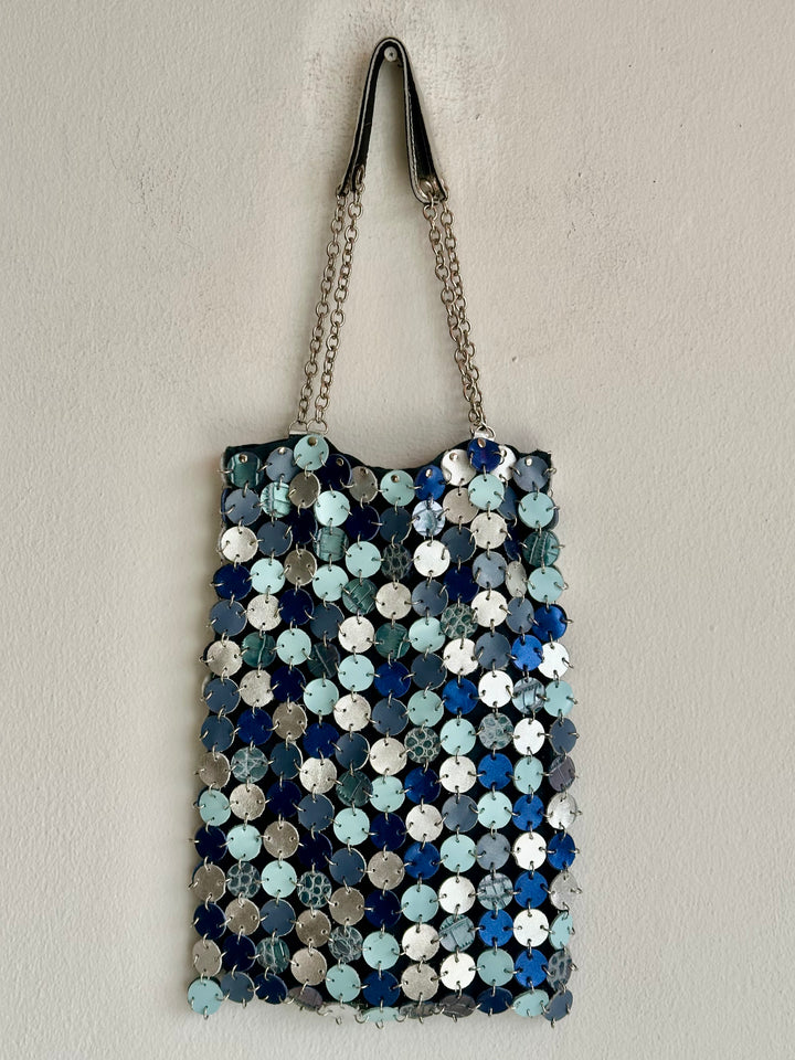 70's dot leather bag | Mix and much leather | Brass & Nickel