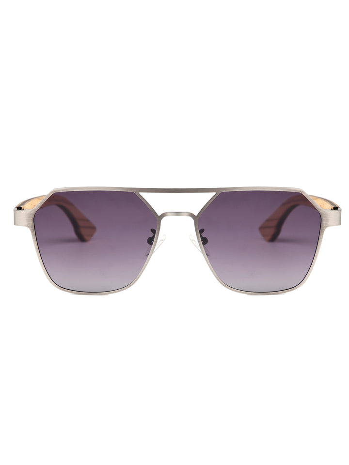 Unique Modern Sunglasses | Metal Frame and Natural Wood Temple | Lou