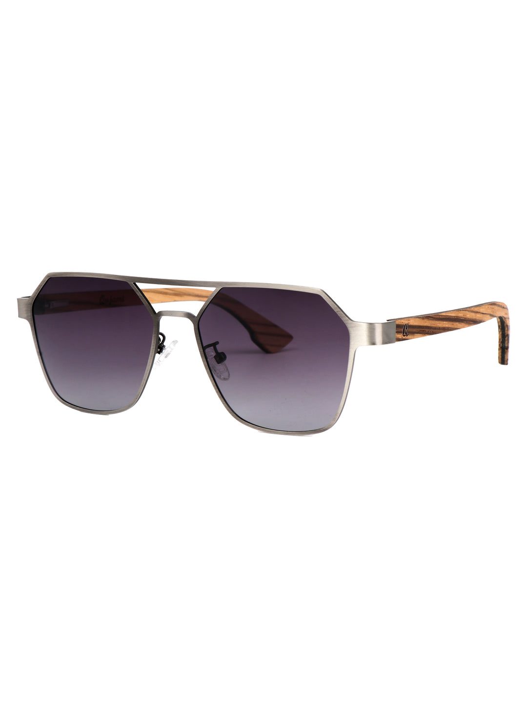 Unique Modern Sunglasses | Metal Frame and Natural Wood Temple | Lou