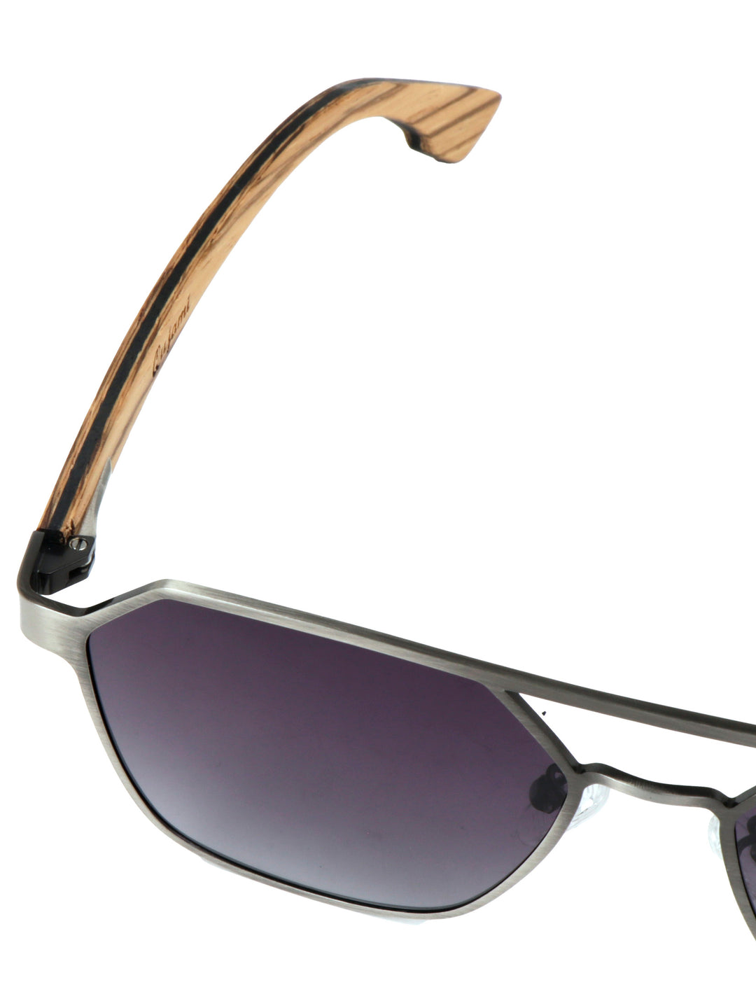 Unique Modern Sunglasses | Metal Frame and Natural Wood Temple | Lou
