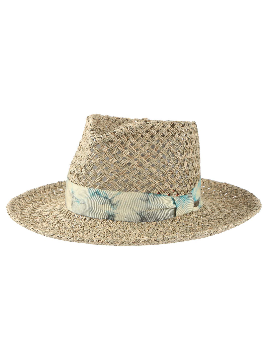 Macadrian – Seagrass Straw Fedora Hat with Tie-Dye Ribbon by Mossant