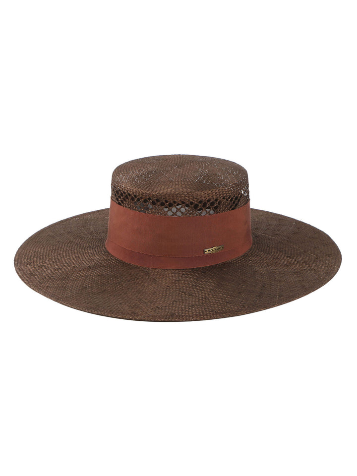 Solène – Wide Brim Hemp Boater Hat by Mossant Paris