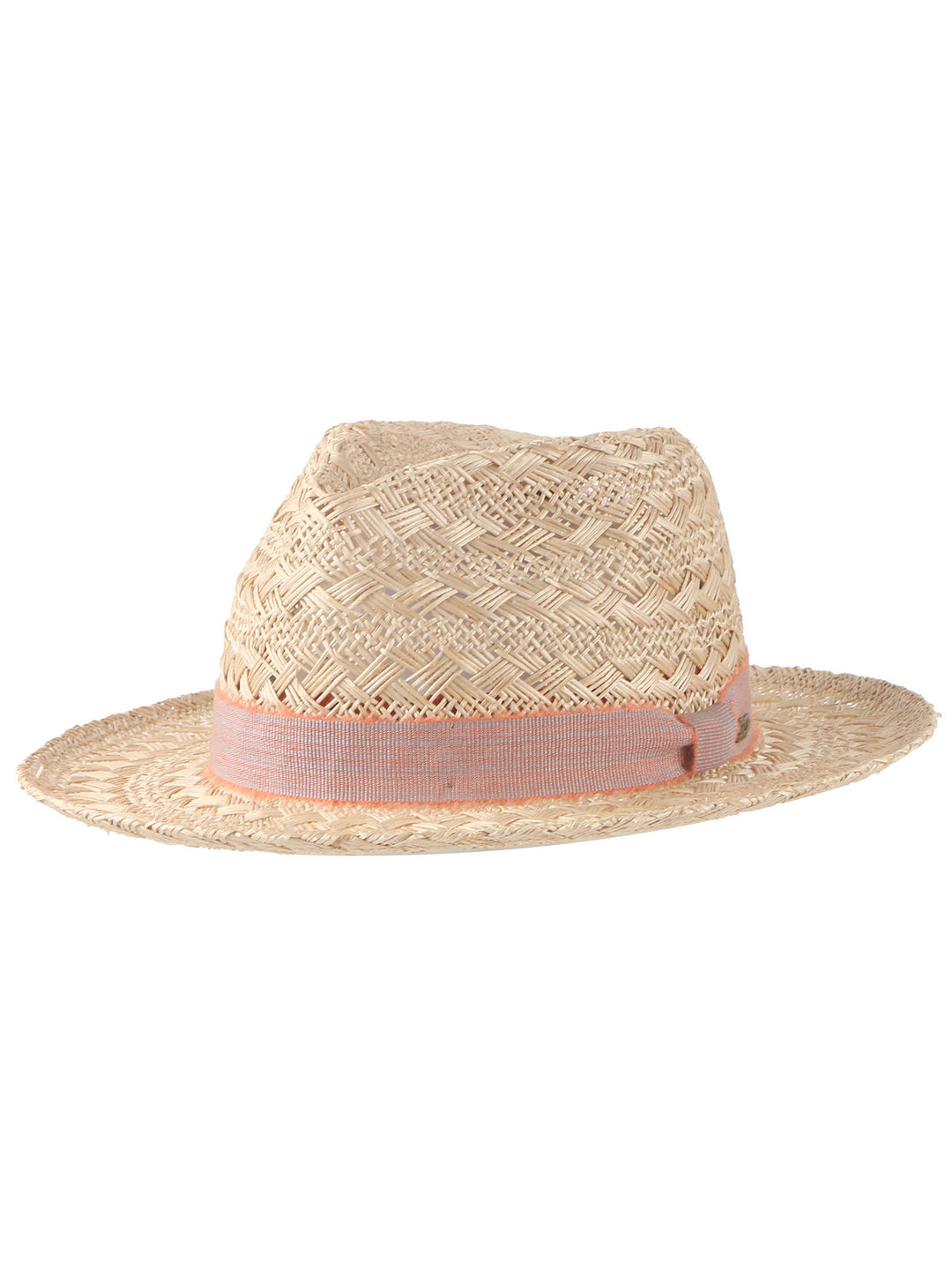 Lior Bao Straw Fedora Hat – Peach Ribbon Detail | Mossant Paris