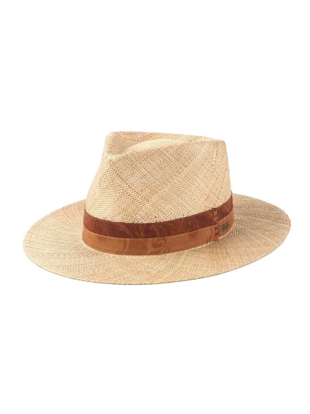Barnardo Bao Straw Fedora – Two-Tone Ribbon & Classic Straw Hat | Mossant Paris