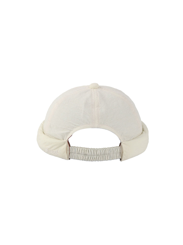 Elias Roll Cap – Ivory Cotton Linen silk Minimalist Hat | Mossant Paris