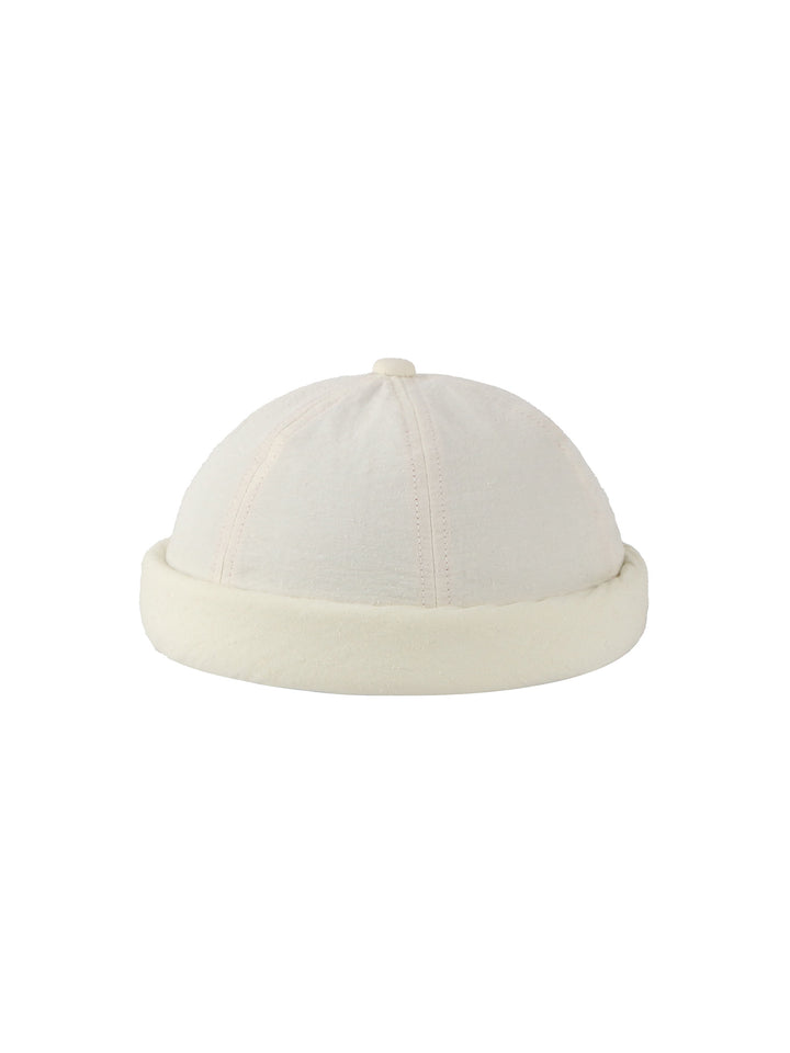 Elias Roll Cap – Ivory Cotton Linen silk Minimalist Hat | Mossant Paris