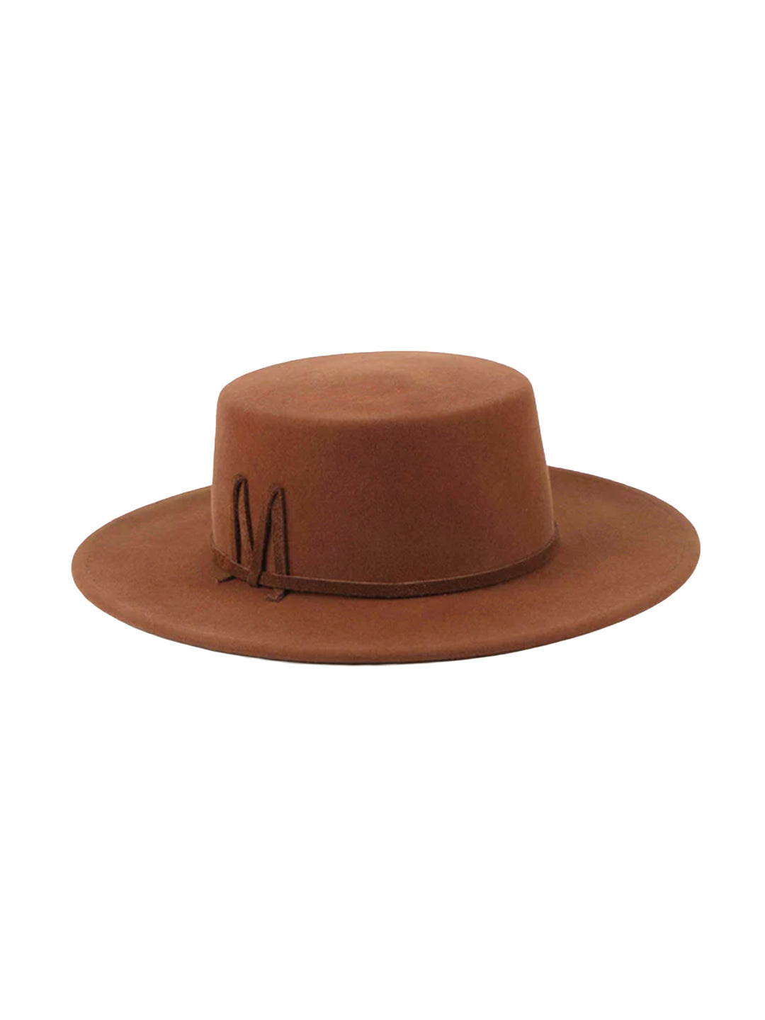 M-Logo Classic Wool Boater Hat by Mossant Paris