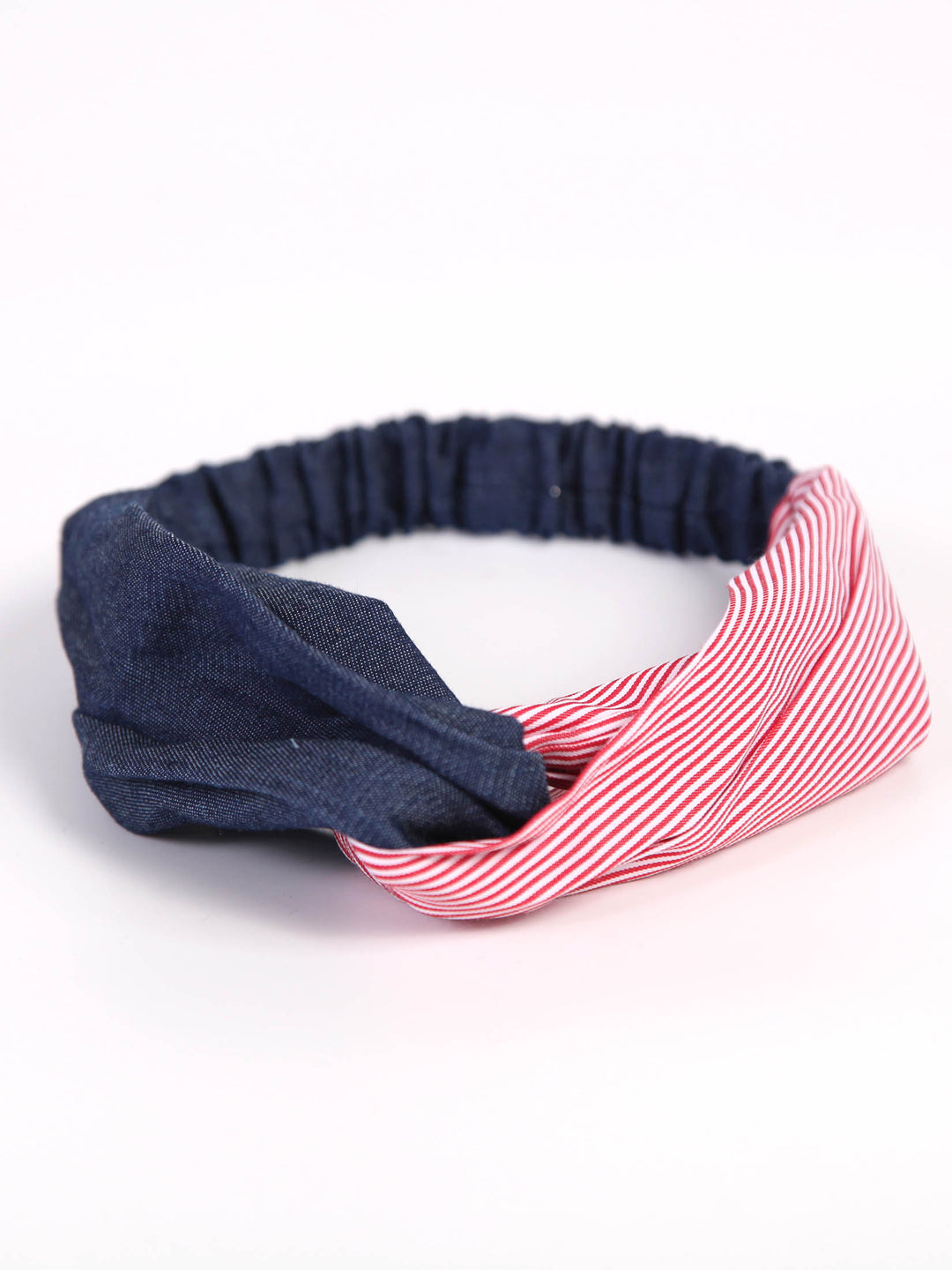Twist headband | Denim x Hickory pattern