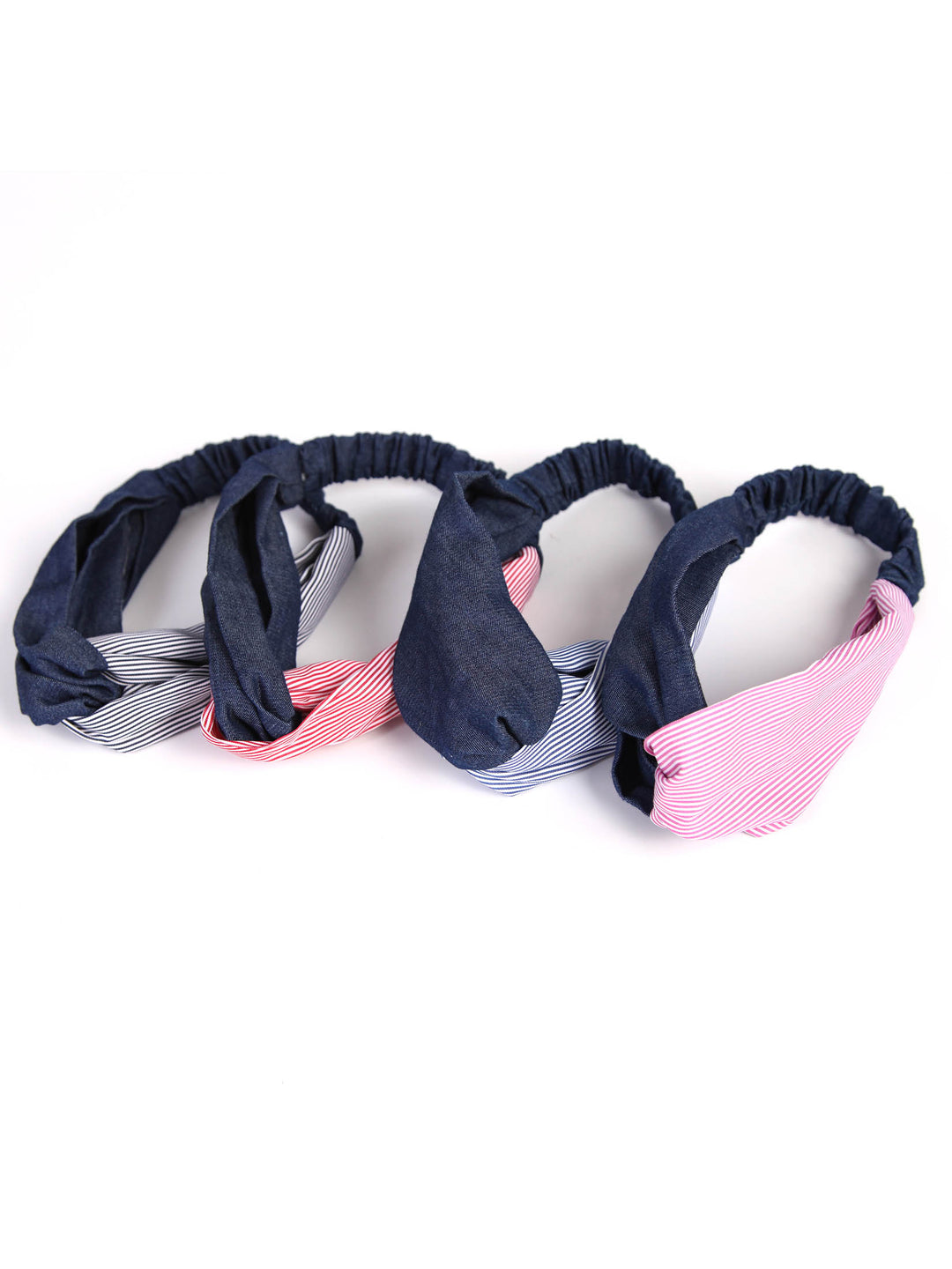 Twist headband | Denim x Hickory pattern