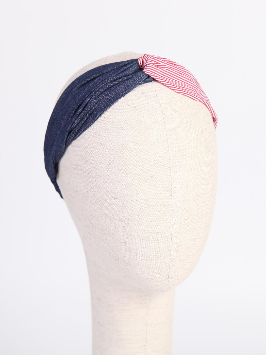 Twist headband | Denim x Hickory pattern