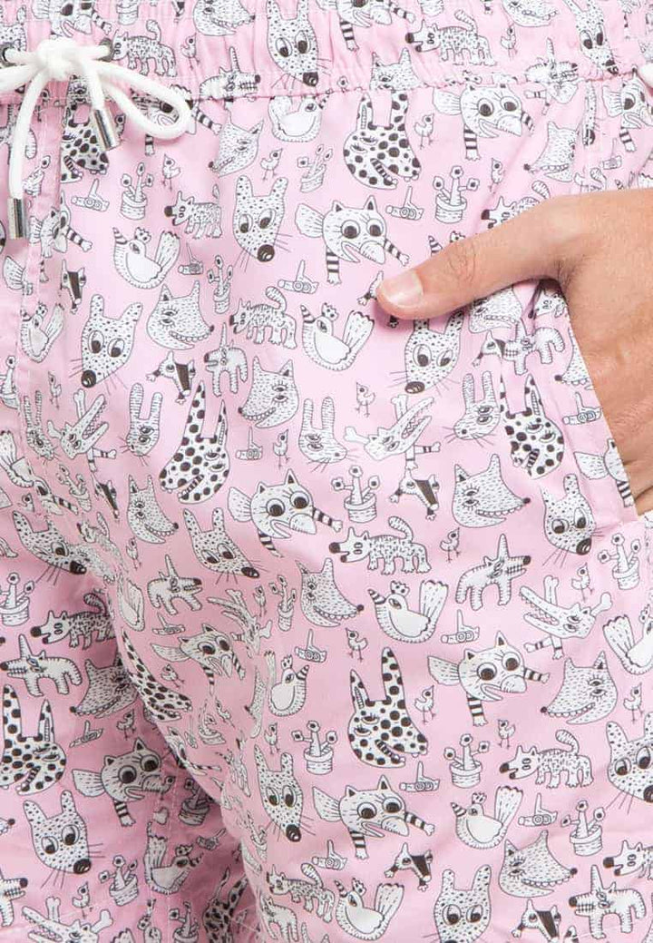 Men's Swim trunks | Monsterino | Pink Blossom