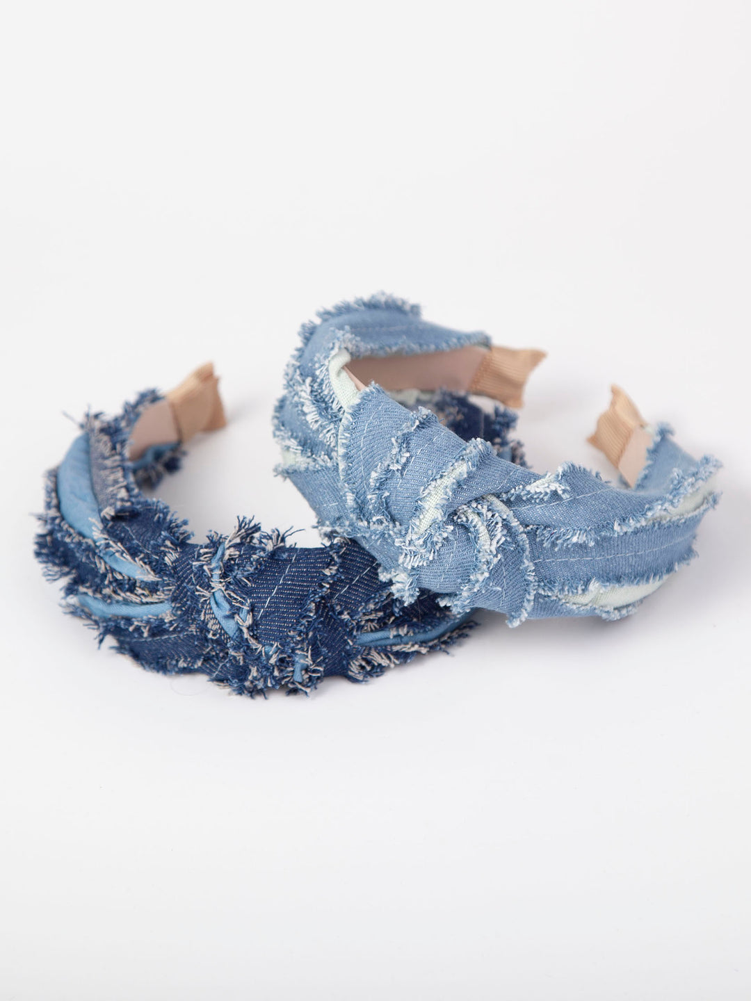 Knotted headband | Raw trim denim