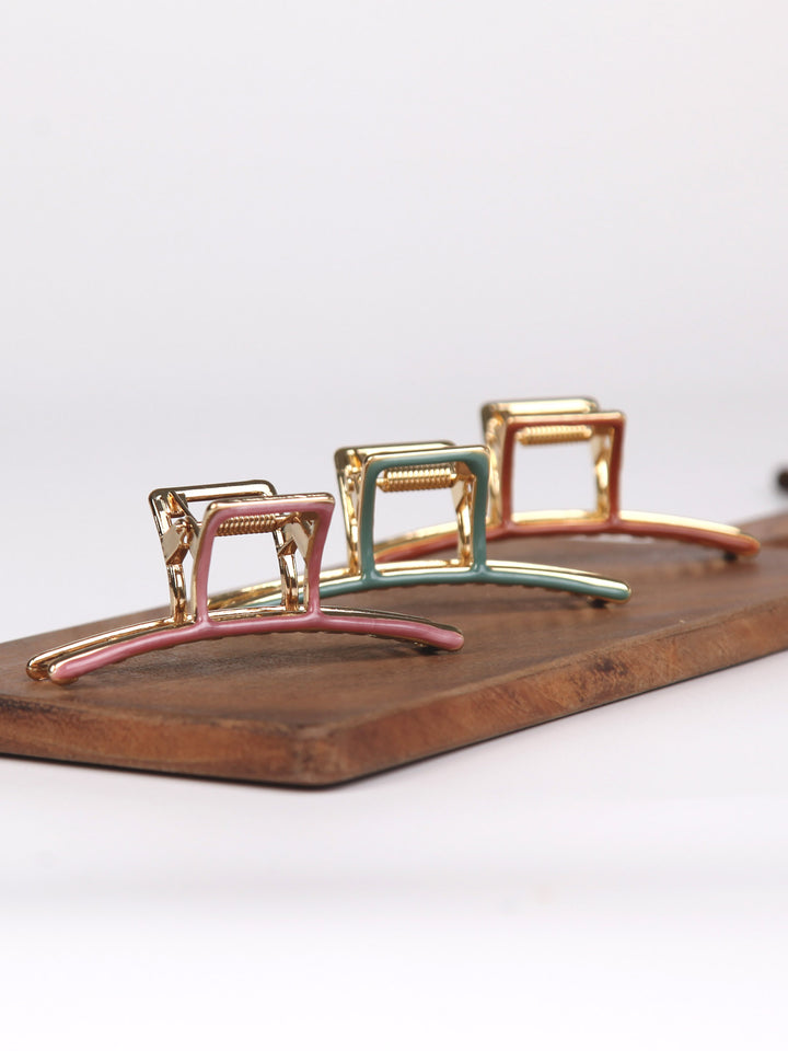 Metal x Enamel claw hair clip | Line | medium