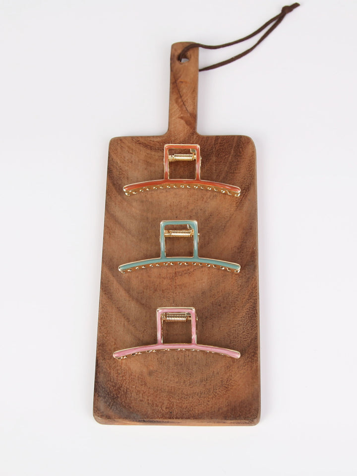 Metal x Enamel claw hair clip | Line | medium