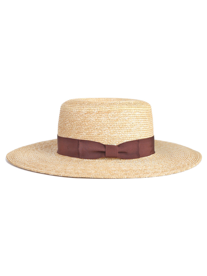 Savaria | Wheat Straw Boater Hat | Wide Brim  Boater Hat