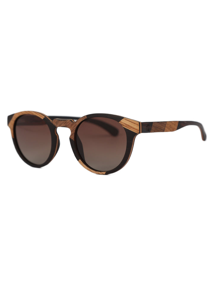 Patchwork Handcrafted Wooden Sunglasses | Polarized Lens | Yvette