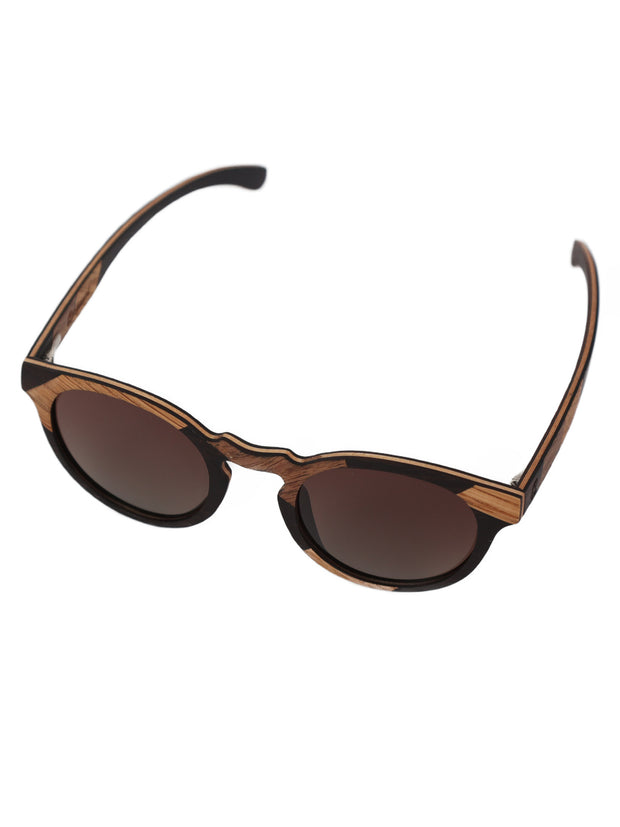 Patchwork Handcrafted Wooden Sunglasses | Polarized Lens | Yvette