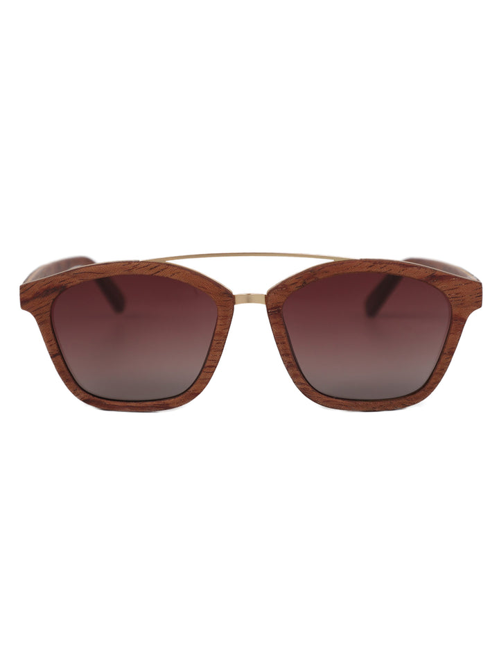 Isra | Dark Brown Wooden Sunglasses | Premium Polarized Lens