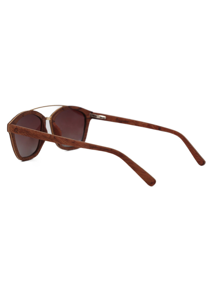 Isra | Dark Brown Wooden Sunglasses | Premium Polarized Lens