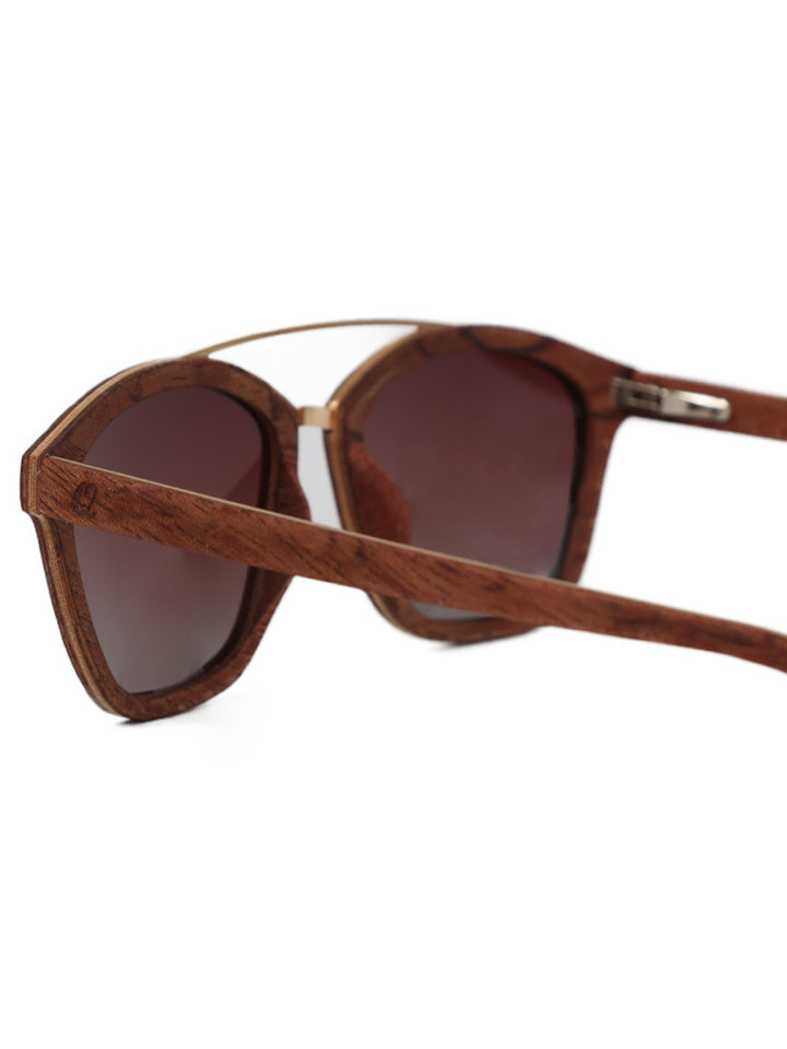 Isra | Dark Brown Wooden Sunglasses | Premium Polarized Lens