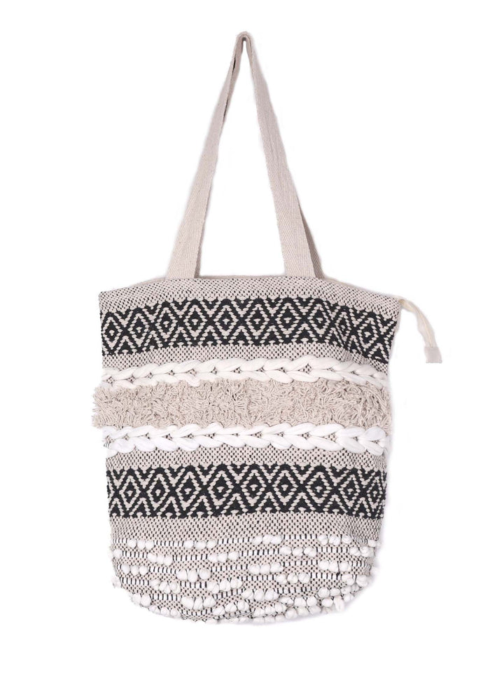 Yu | Boho macrame canvas Oversized Bag
