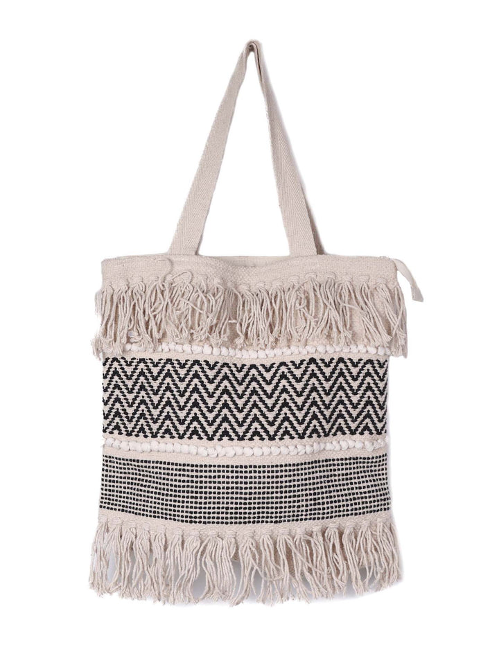 Yu | Boho macrame canvas Oversized Bag