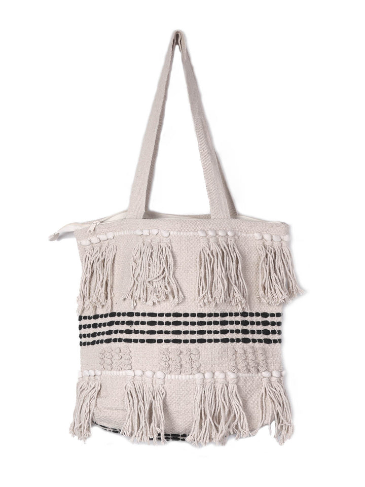Yu | Boho macrame canvas Oversized Bag