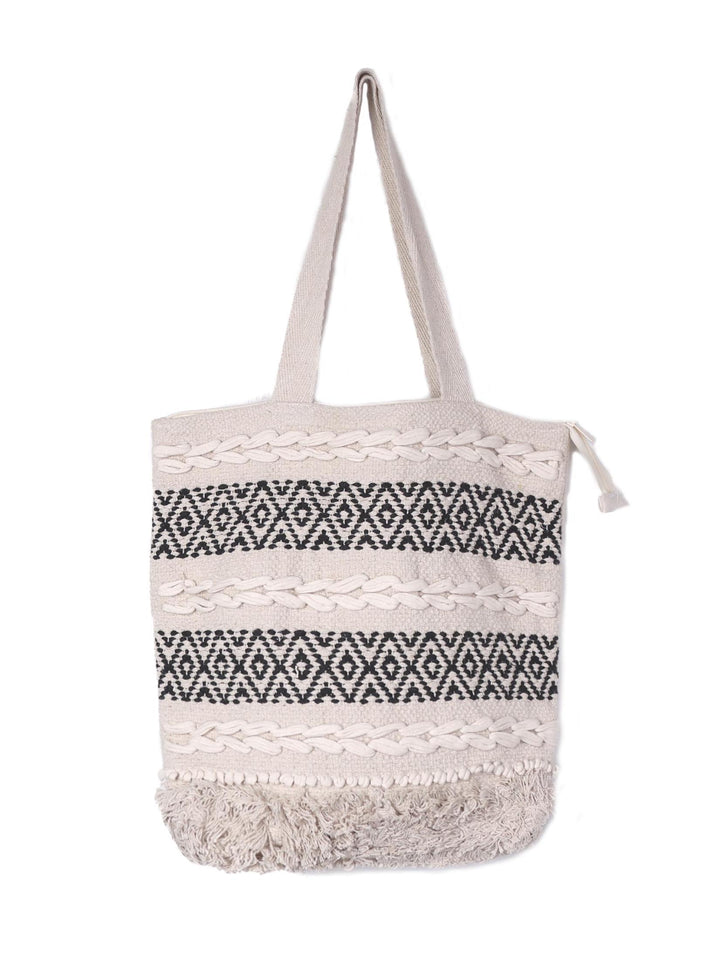 Yu | Boho macrame canvas Oversized Bag