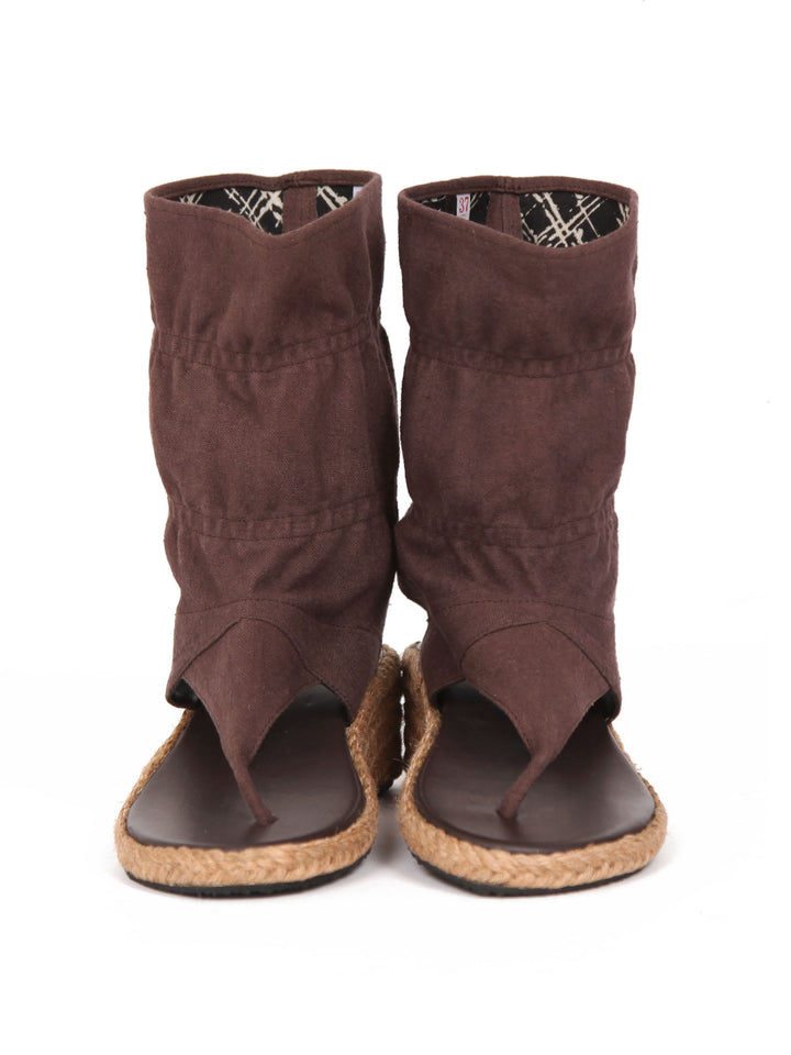 Wedge bootie sandals | Brown sandals