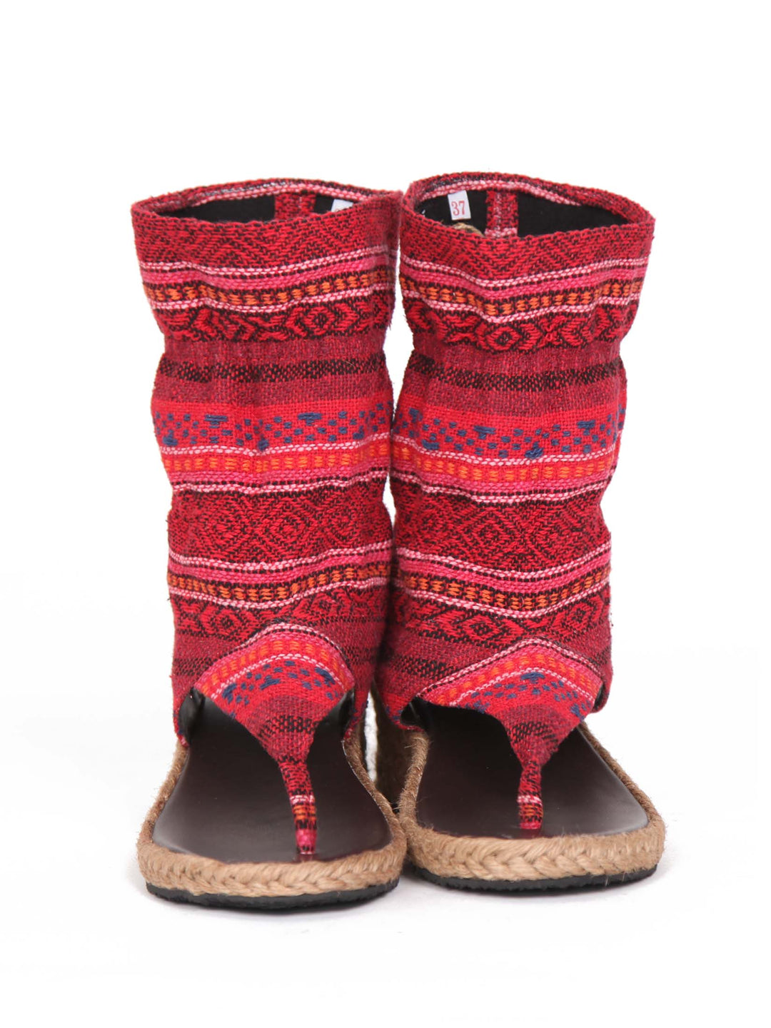 Wedge boho bootie sandals | Red ruby