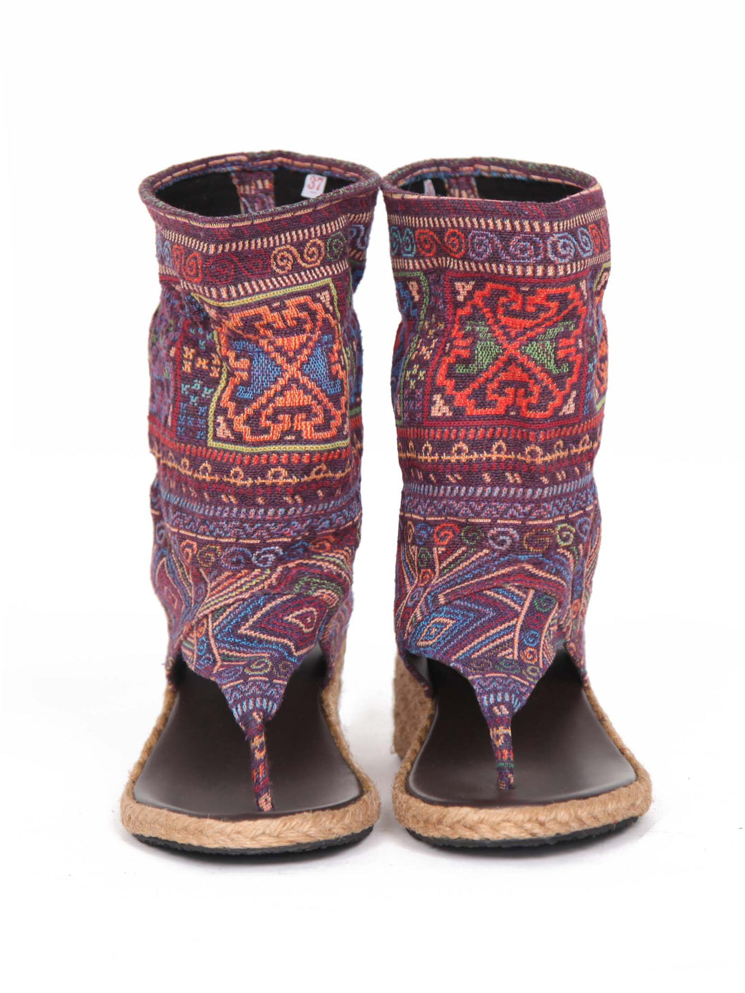 Wedge boho bootie sandals | Purple