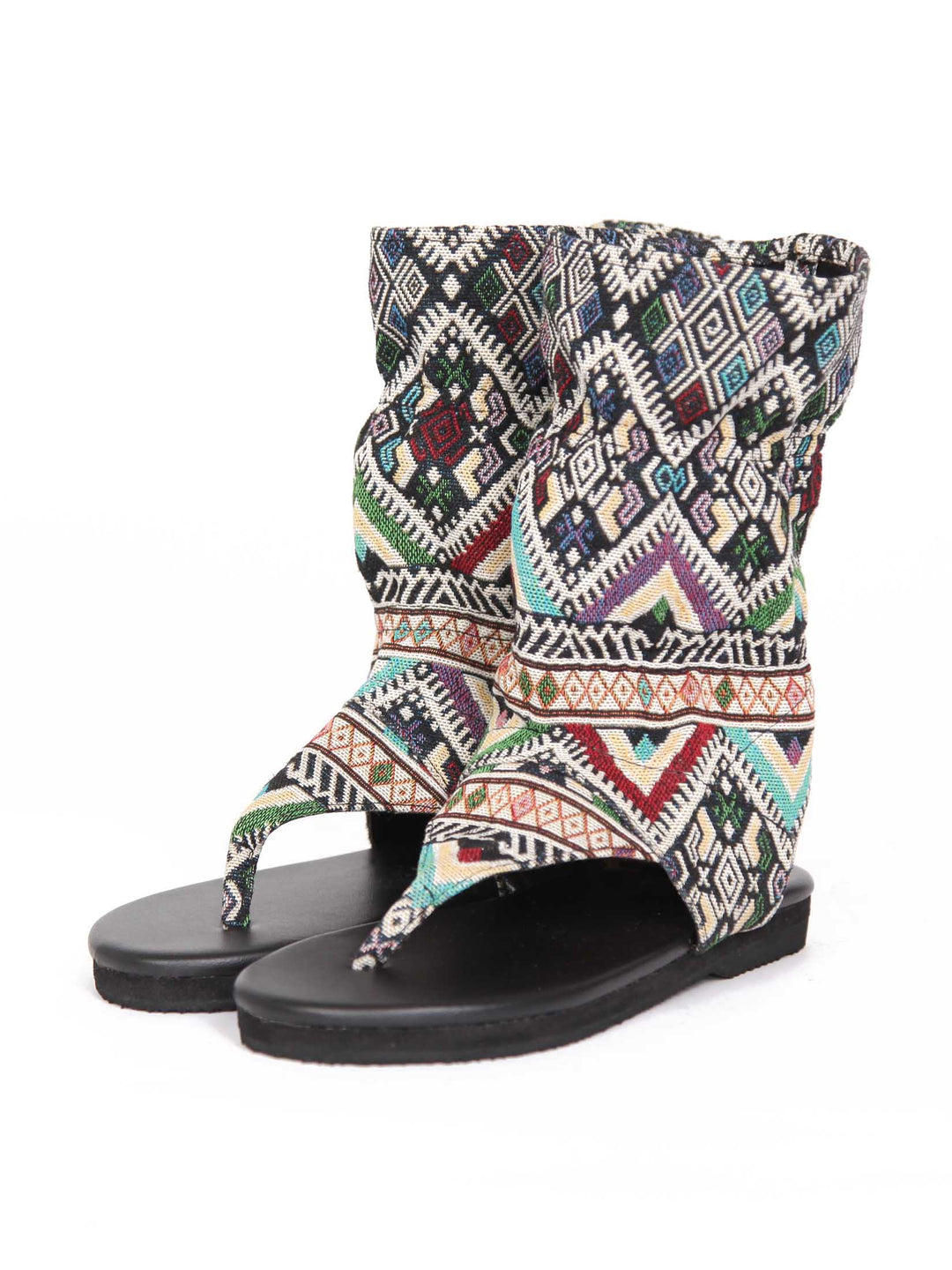 Flat boho booties sandals | Blue