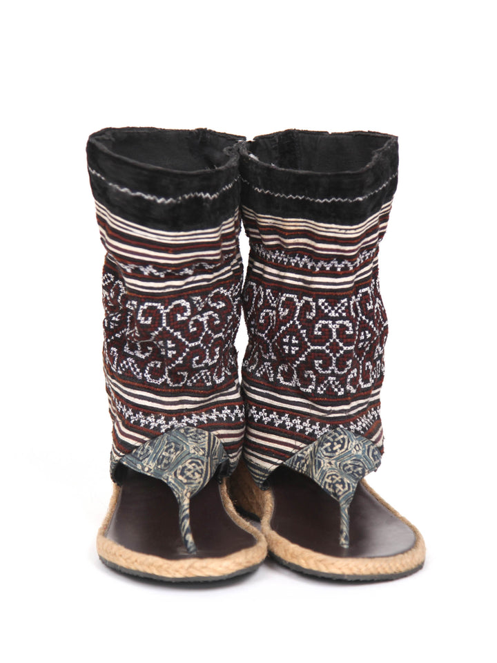 Wedge Bootie Sandal | Vintage Hmong Tribal Print