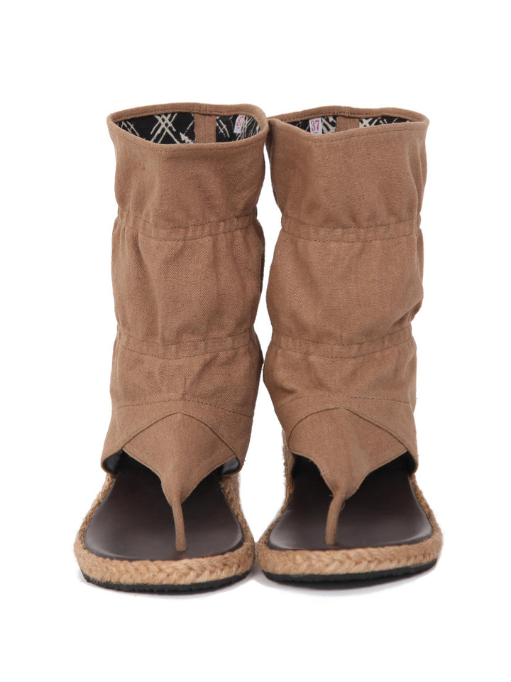 Wedge bootie sandals | Khaki sandals