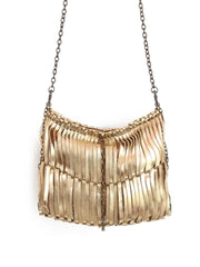 Sleeky funky shoulder & Clutch bag | Metallic | Brass