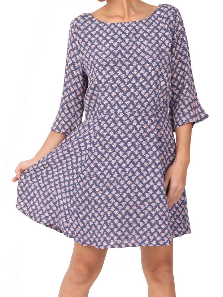 Kacia U back neck three-quarter sleeves Dress