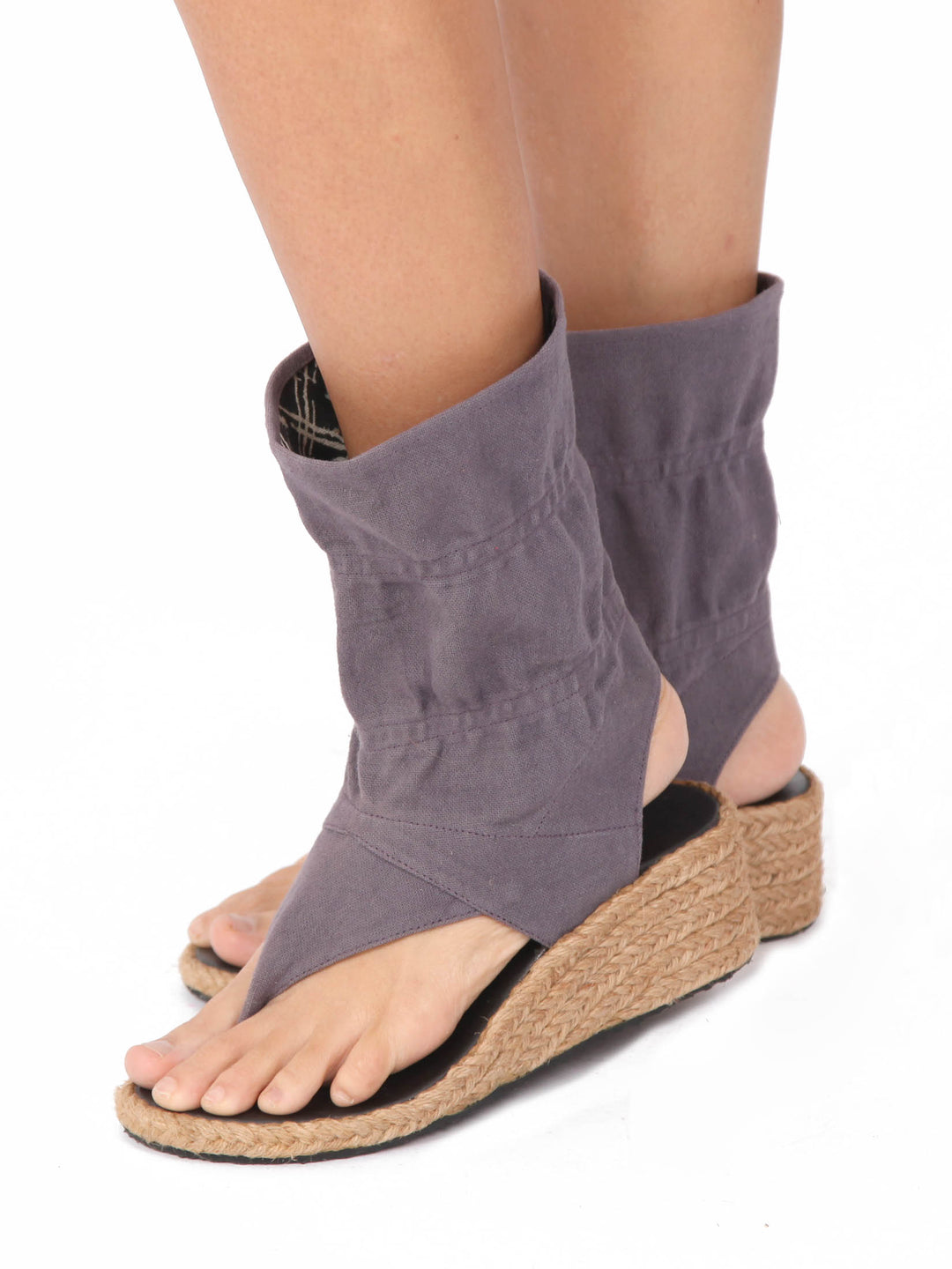 Wedge bootie sandals | Grey purple